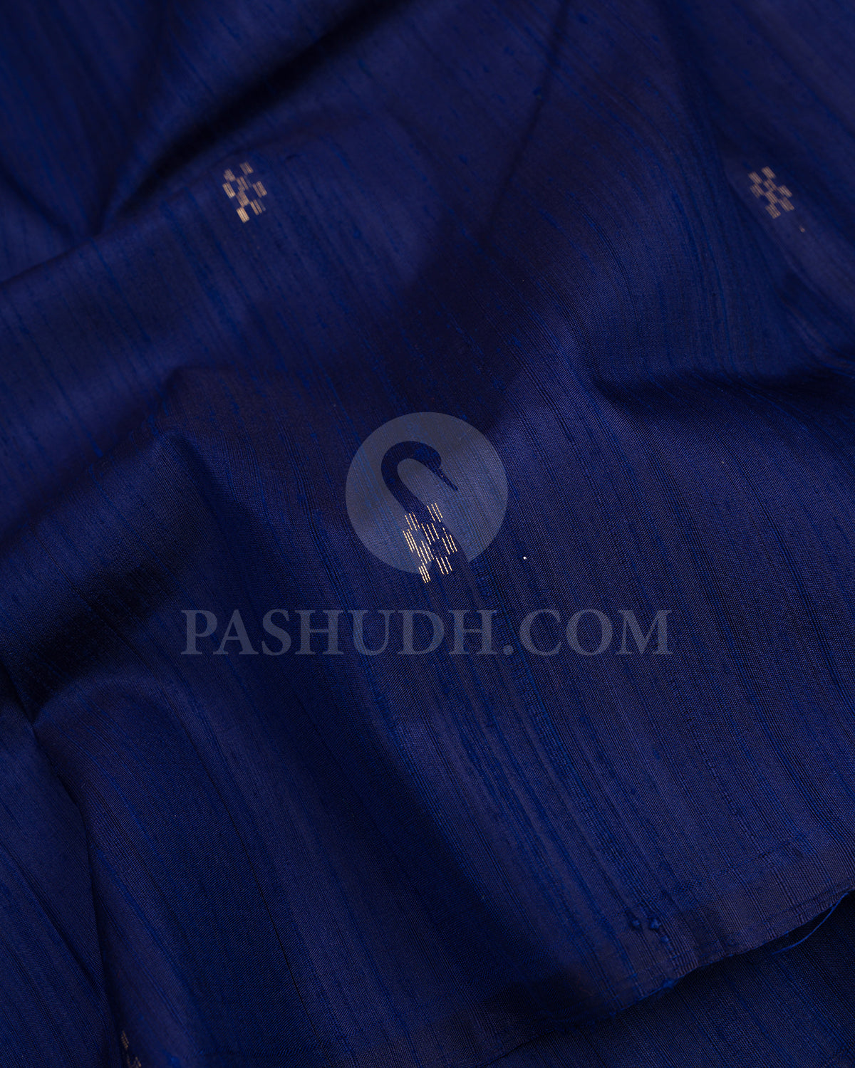 Navy Blue Dupion Soft Silk Saree - AC94