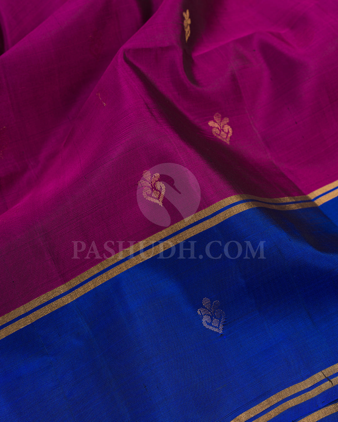 Wine and Royal Blue Soft Silk Saree - AC54