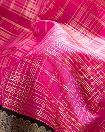 Rani Pink And Black Kanjivaram Silk Saree - S1128(D)