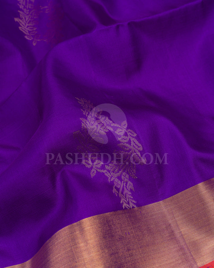 Dual Shaded Violet and Pink Soft Silk Saree - AC41