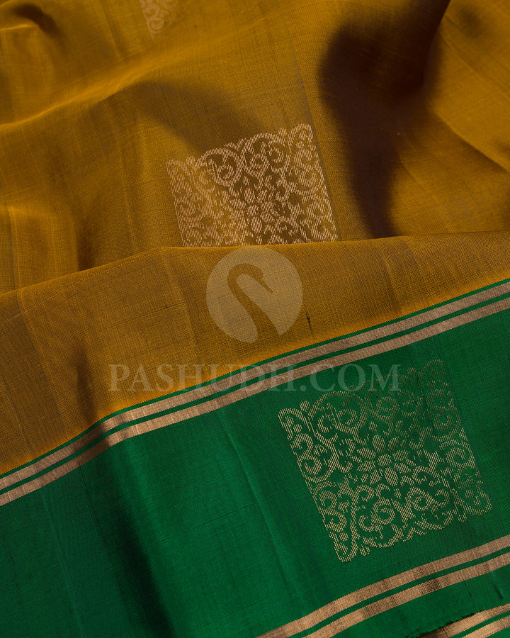 Moss Green and Forest Green Soft Silk Saree - AC75