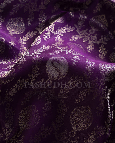 Purple And Rani Pink Kaanjivaram Silk Saree - DT260(F)