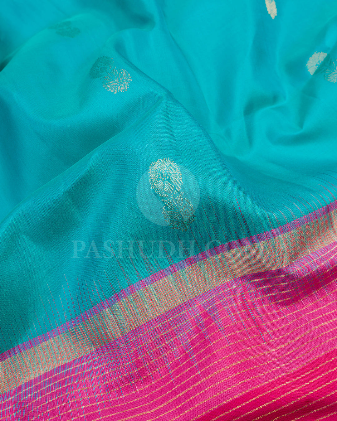 Light Blue and Pink Soft Silk Saree - AC37