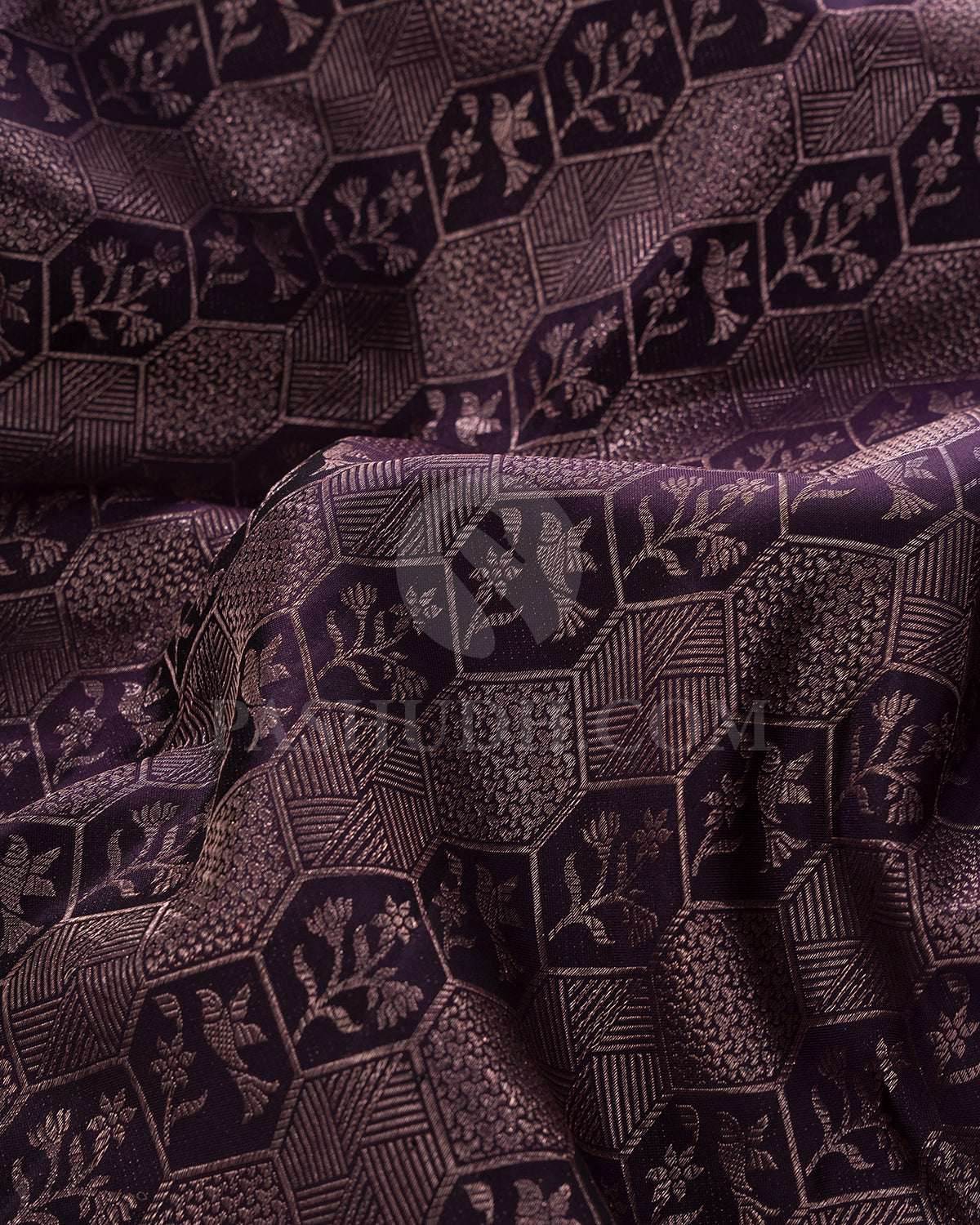 Aubergine Kanjivaram Silk Saree - D606(B)