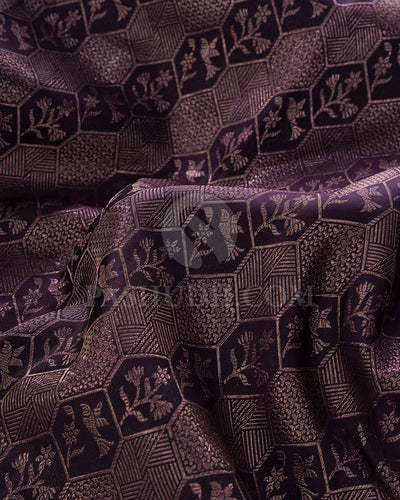 Aubergine Kanjivaram Silk Saree - D606(B)