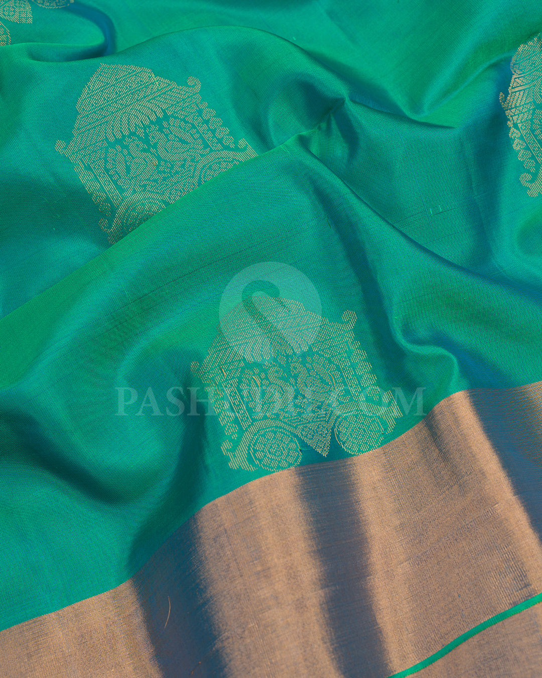 Reddish Pink and Blue Green Soft Silk Saree - AC53