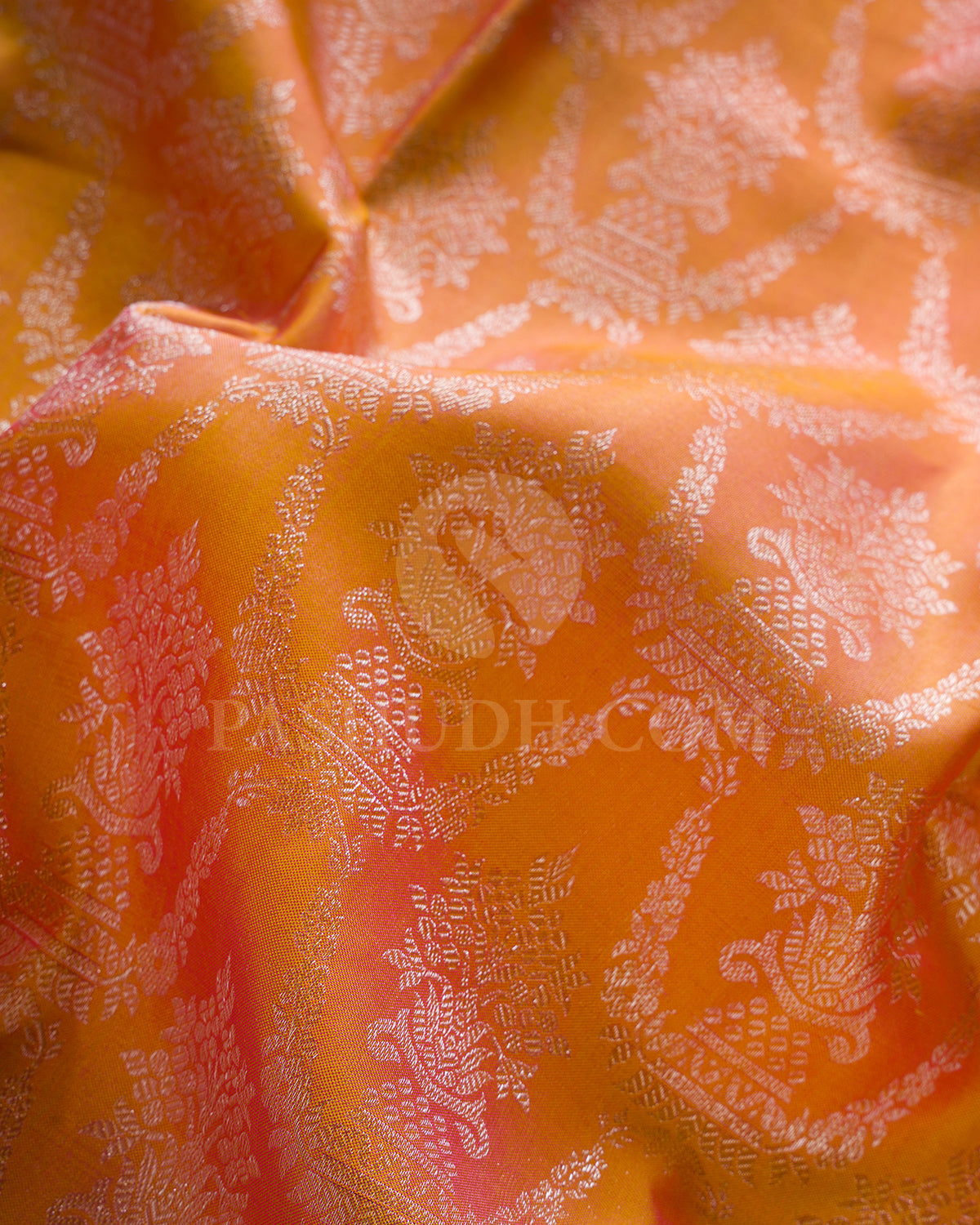 Mango Yellow Shot Pink And Watermelon Pink Kanjivaram Silk Saree - DT301(A)