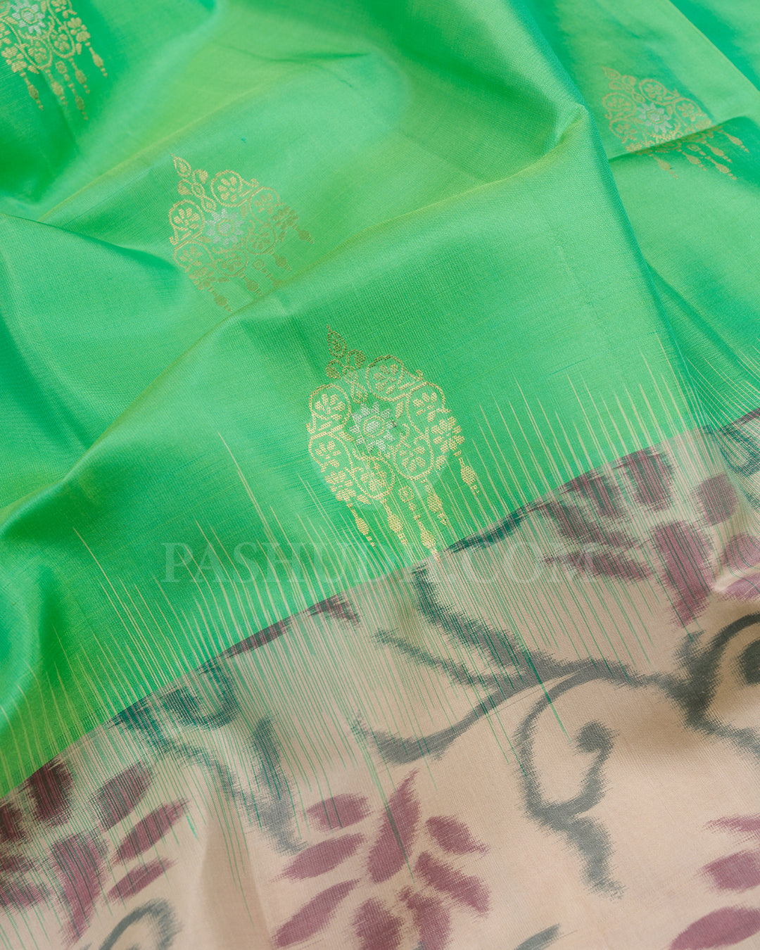 Rexona Green and Greige Soft Silk Saree - AC8