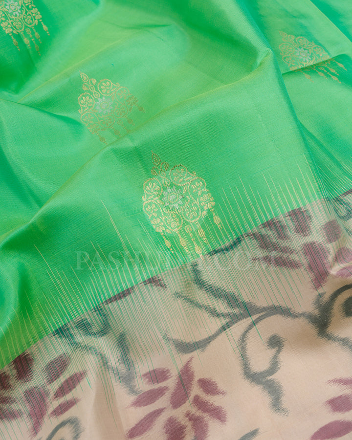Rexona Green and Greige Soft Silk Saree - AC8
