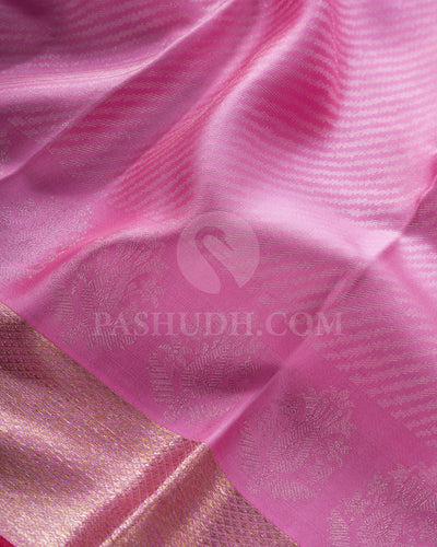 Mild Rose Pink Kanjivaram Silk Saree - DT279(B)