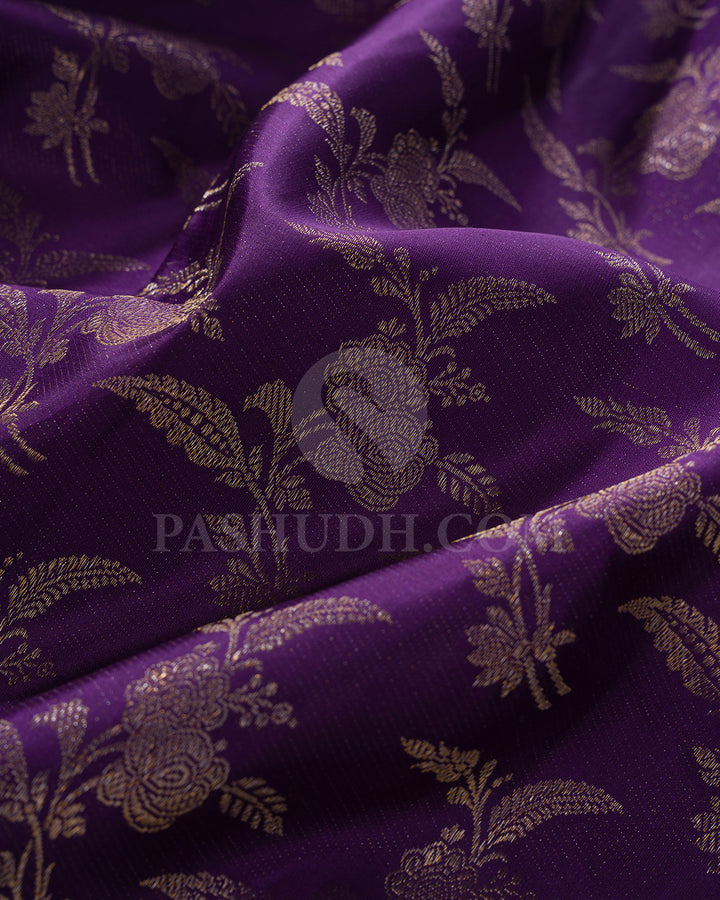 Purple And Rani Pink Kanjivaram Silk Saree - DJ346(B)