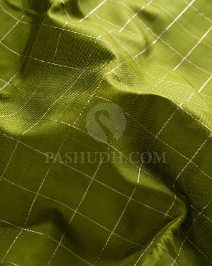 Parrot Green And Light Green Kanjivaram Silk Saree - S1407(A)
