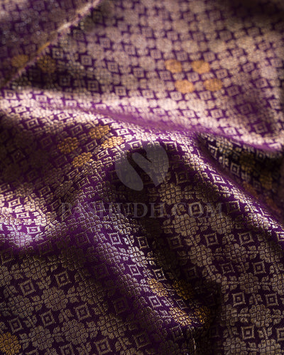 Violet And Anandha Blue Kanjivaram Silk Saree - S1410(A)