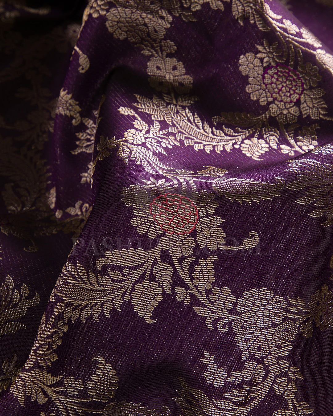 Aubergine Kanjivaram Silk Saree - S1345(A)
