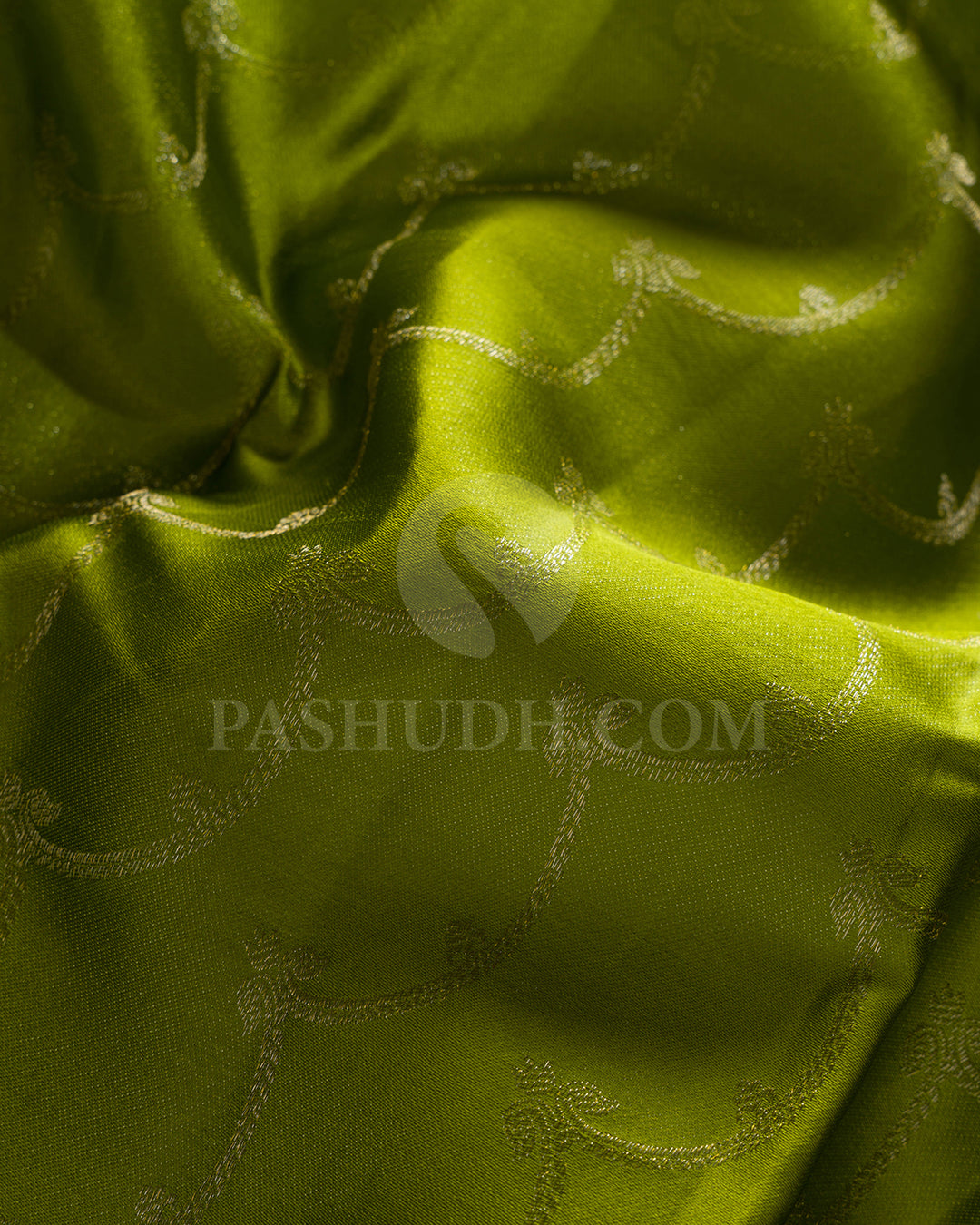 Parrot Green And Pastel Cyan Shimmer Kanjivaram Silk Saree  - DJ351(B)