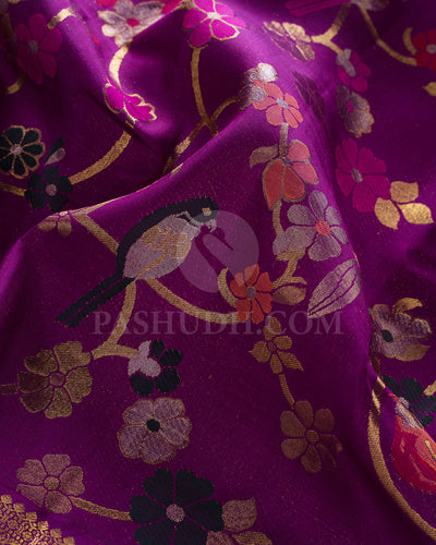 Purple Pure Zari Kanjivaram Silk Saree - P162(A)