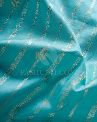 Sky Blue And Royal Blue Kanjivaram Silk Saree - S1381(A)