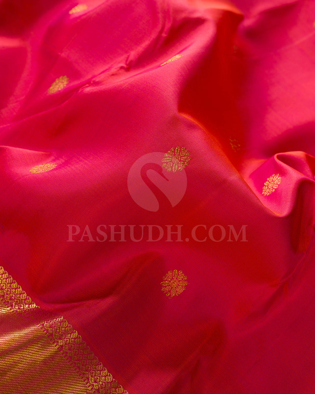 Orange Shot Pink Kanjivaram Silk Saree - BKF24