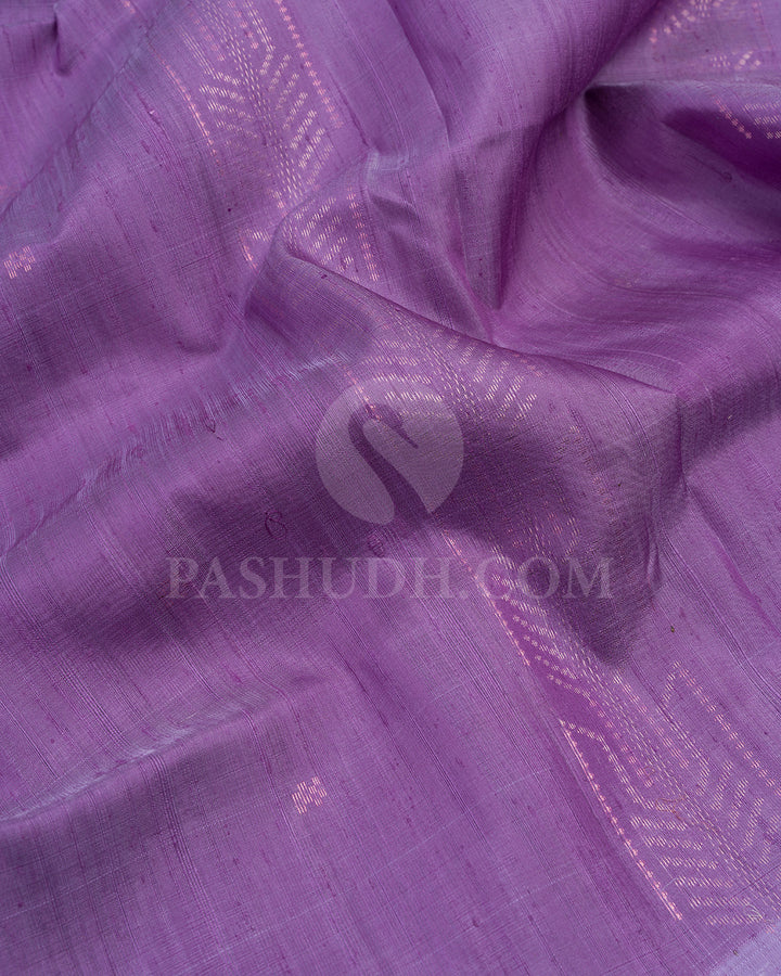 Lavender and Grey Dupion Soft Silk Saree - AC99
