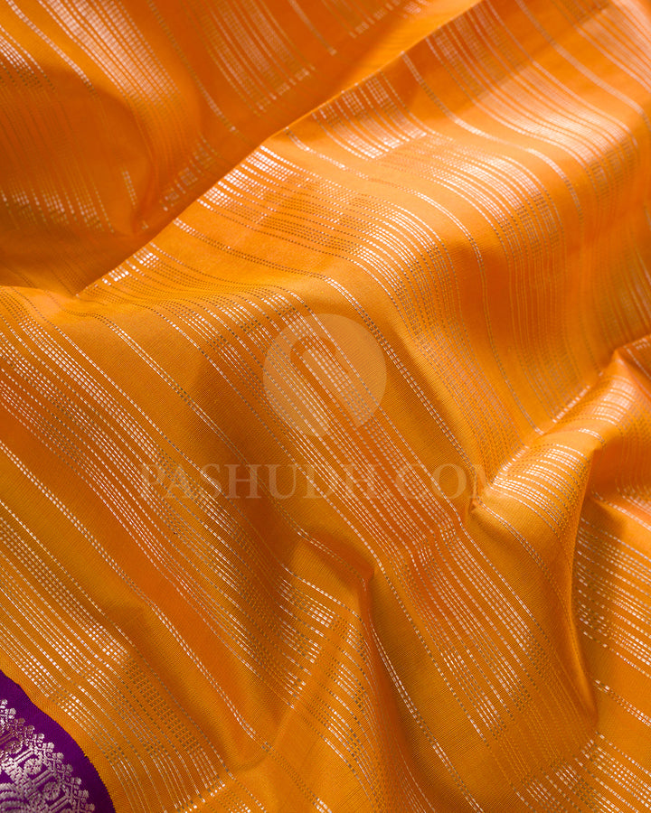 Orange And Violet Kanjivaram Silk Saree - S1222(D)