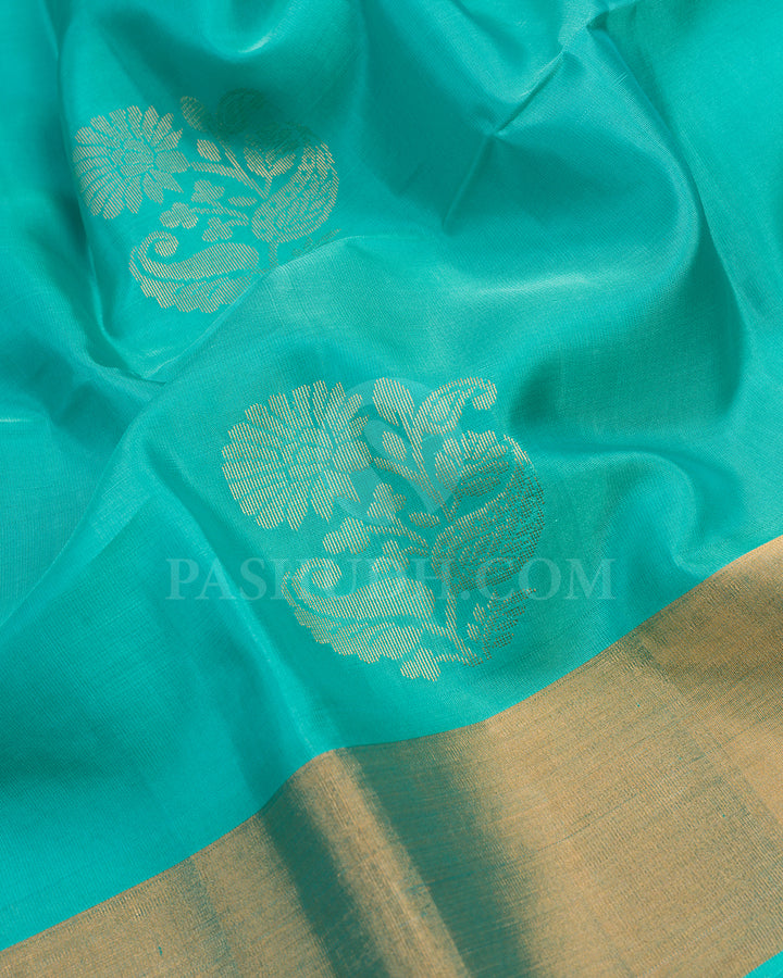 Artic Blue and Plum Soft Silk Saree - AC3