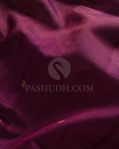 Wine Pure Zari Kanjivaram Silk Saree - P169(A)