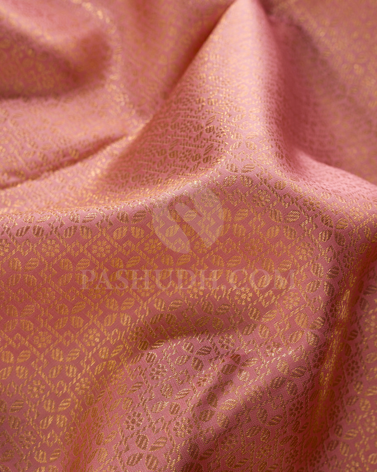 Pastel Peach And Violet Kanjivaram Silk Saree - BKB7