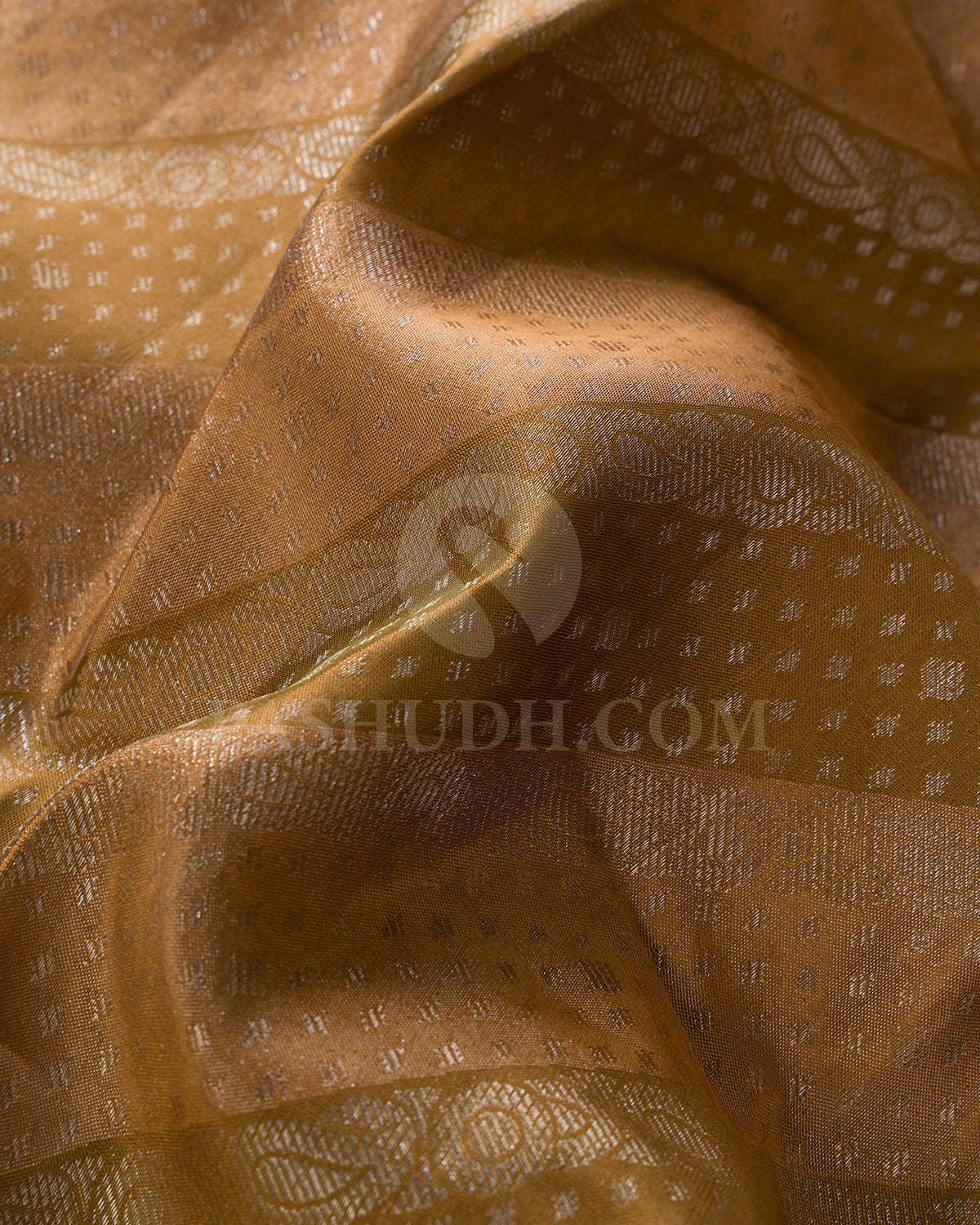 Dark Mustard And Golden Yellow Kanjivaram Silk Saree - D525(E)