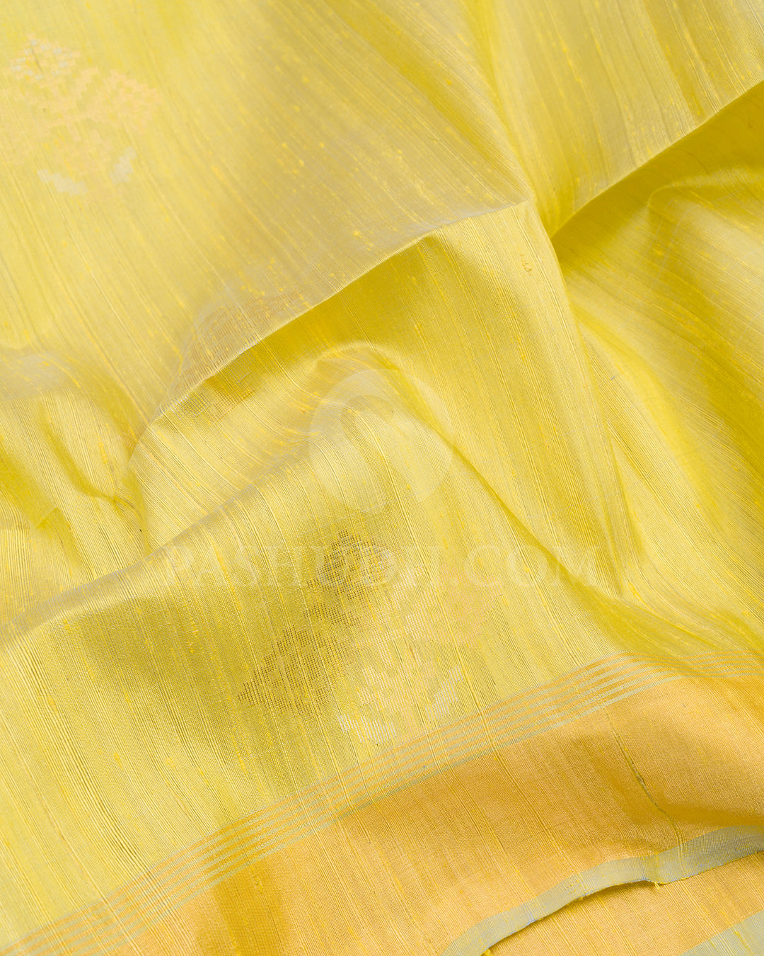 Grey and Fluroscent Yellow Dupion Soft Silk Saree - AC12