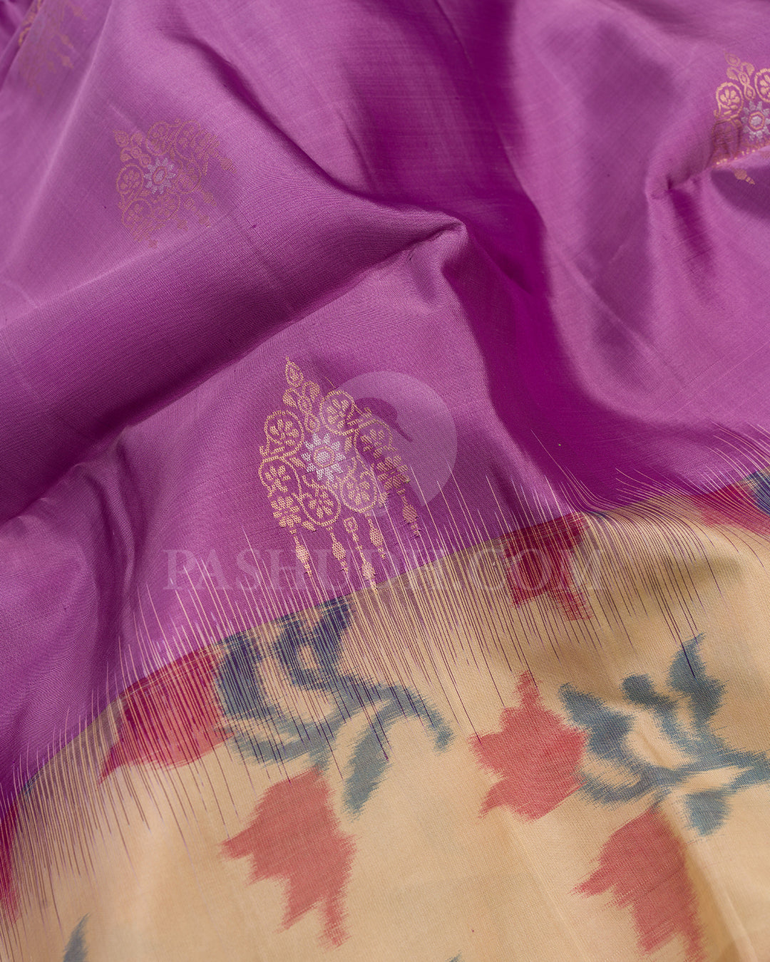 Lavender and Beige Soft Silk Saree - AC21