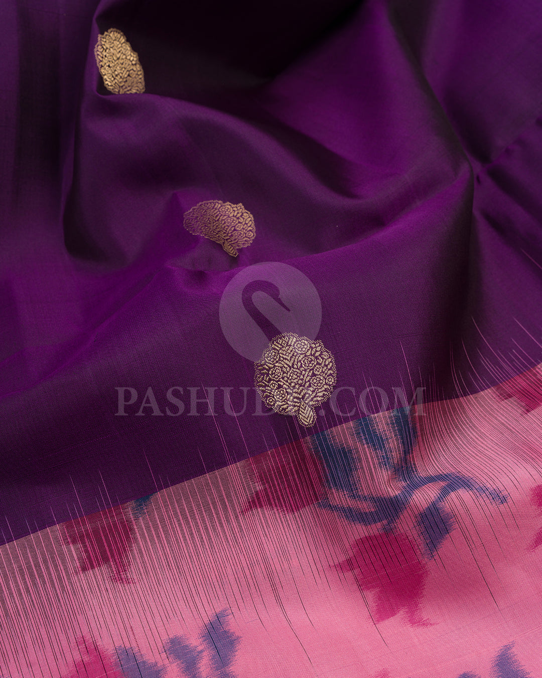 Purple and Pink Soft Silk Saree - AC4