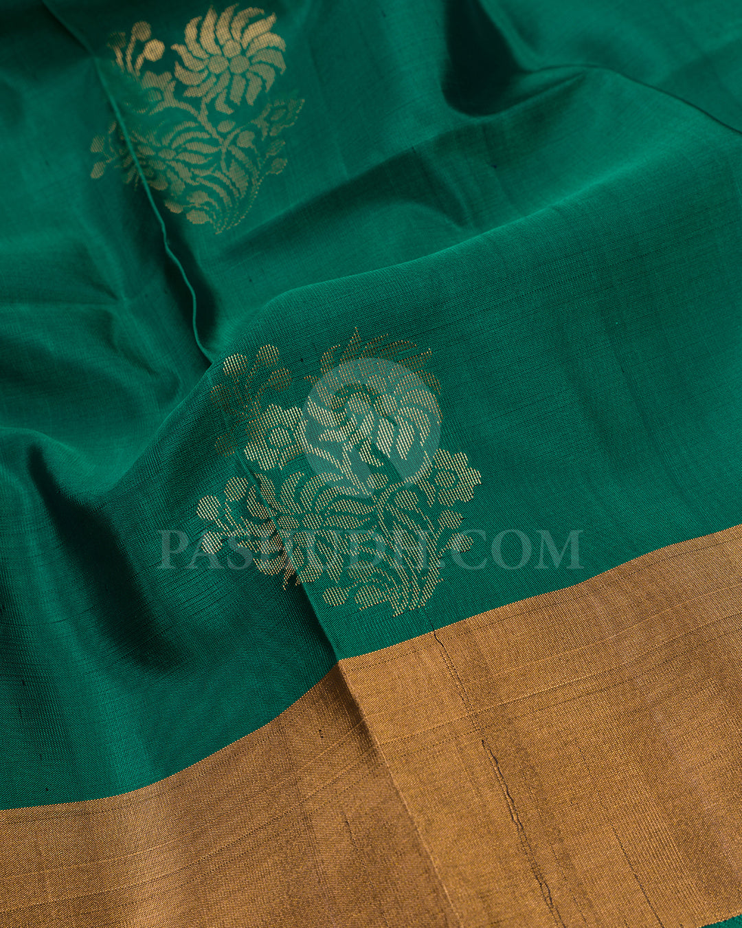 Forest Green and Navy Blue Soft Silk Saree - AC81