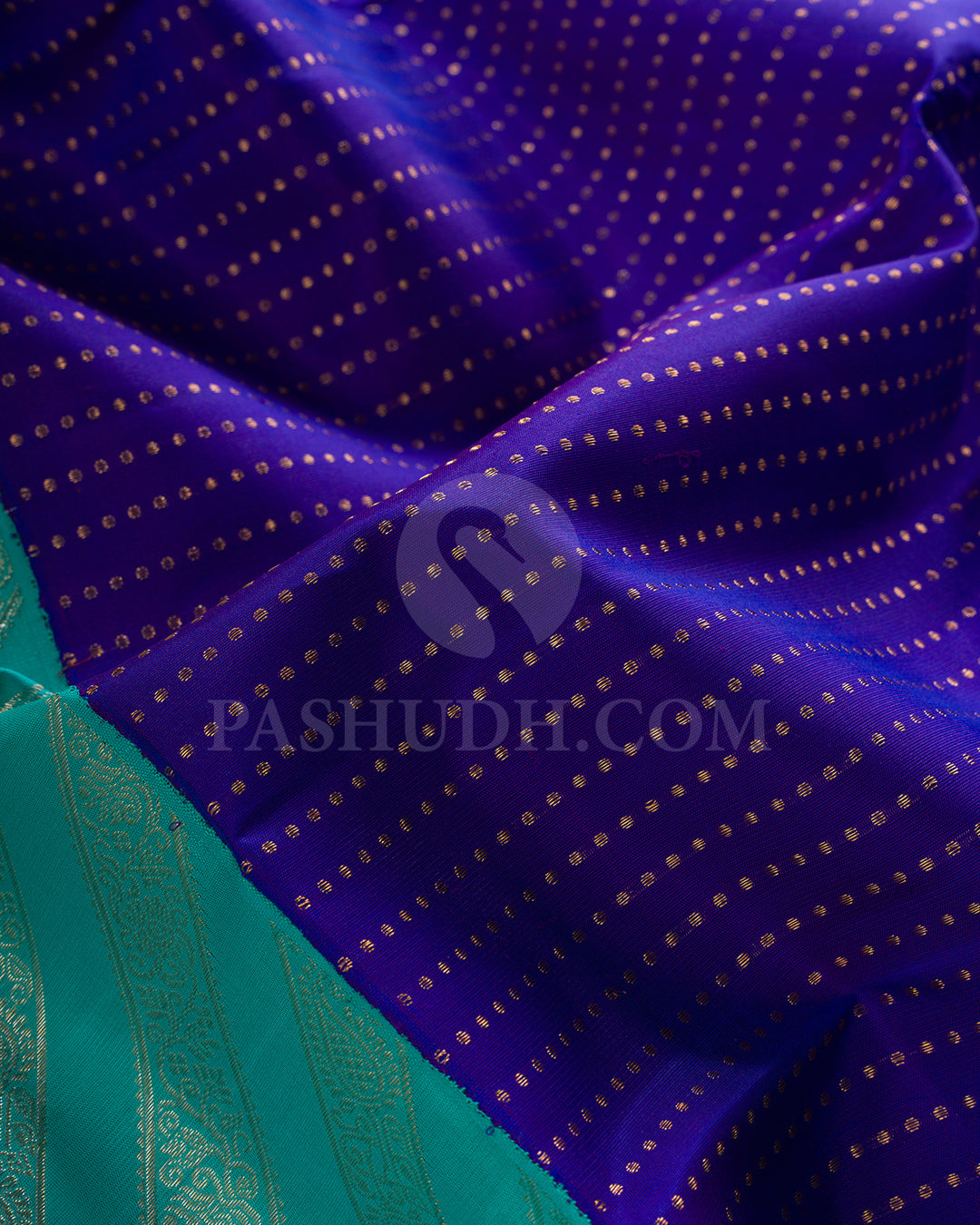Royal Blue And Turquoise Blue Kanjivaram Silk Saree - BKB12
