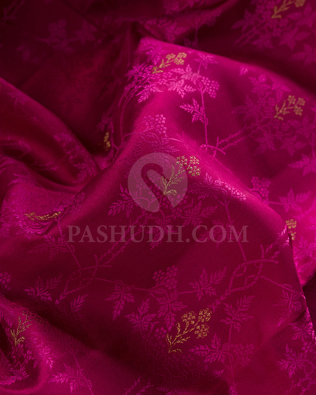 Rouge Pink And Forest Green Kanjivaram Silk Saree - DJ347(A)