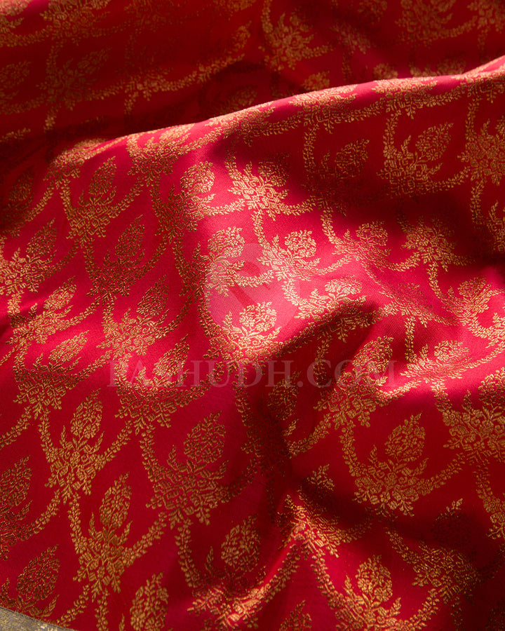 Red And Greige Kanjivaram Silk Saree - S1363(A)