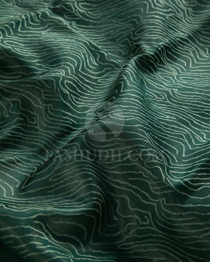 Bottle Green And Light Teal Kanjivaram Silk Saree - D507(H)