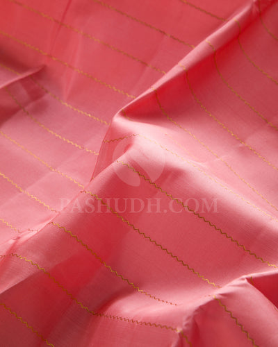 Peach And Lavender Traditional Kanjivaram Silk Saree - SVJ86