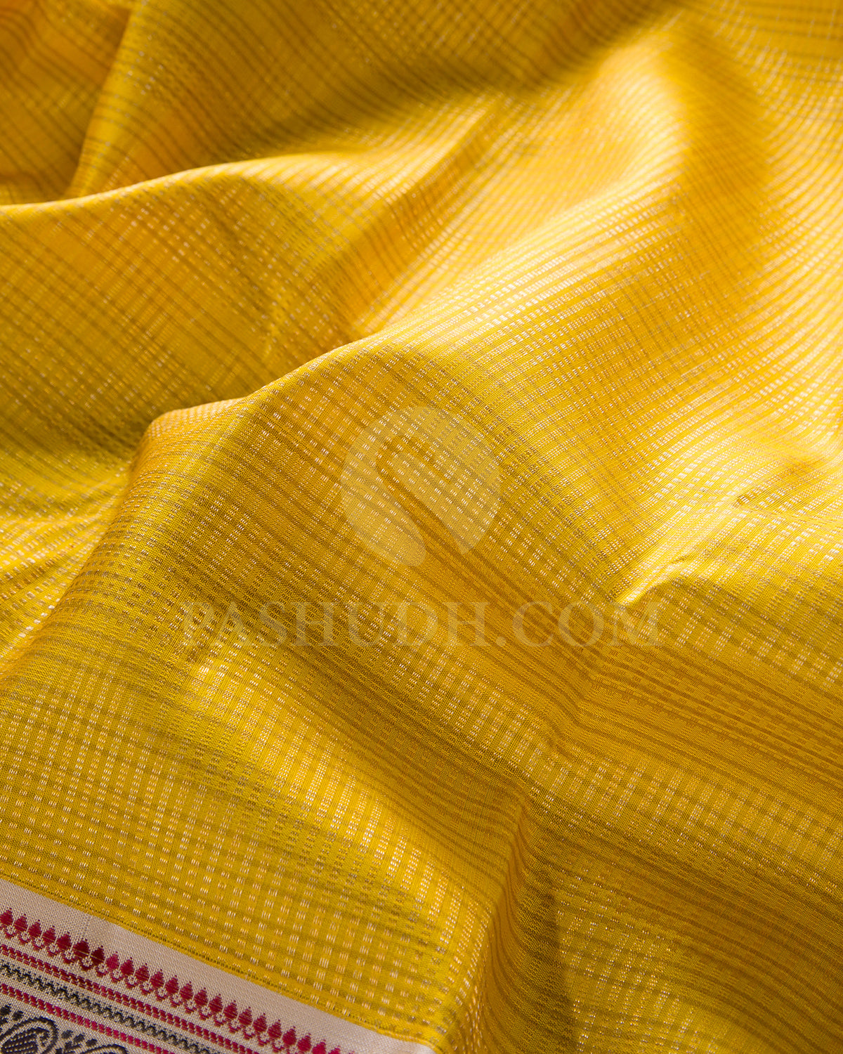 Bright Yellow And Cream Kanjivaram Silk Saree - S1343(B)