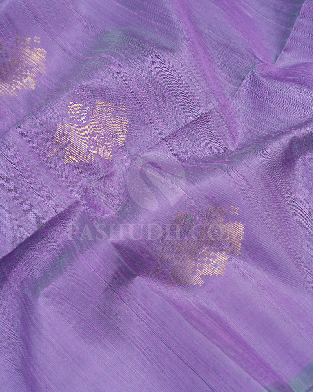 Lavender and Cyan Dupion Soft Silk Saree - AC68
