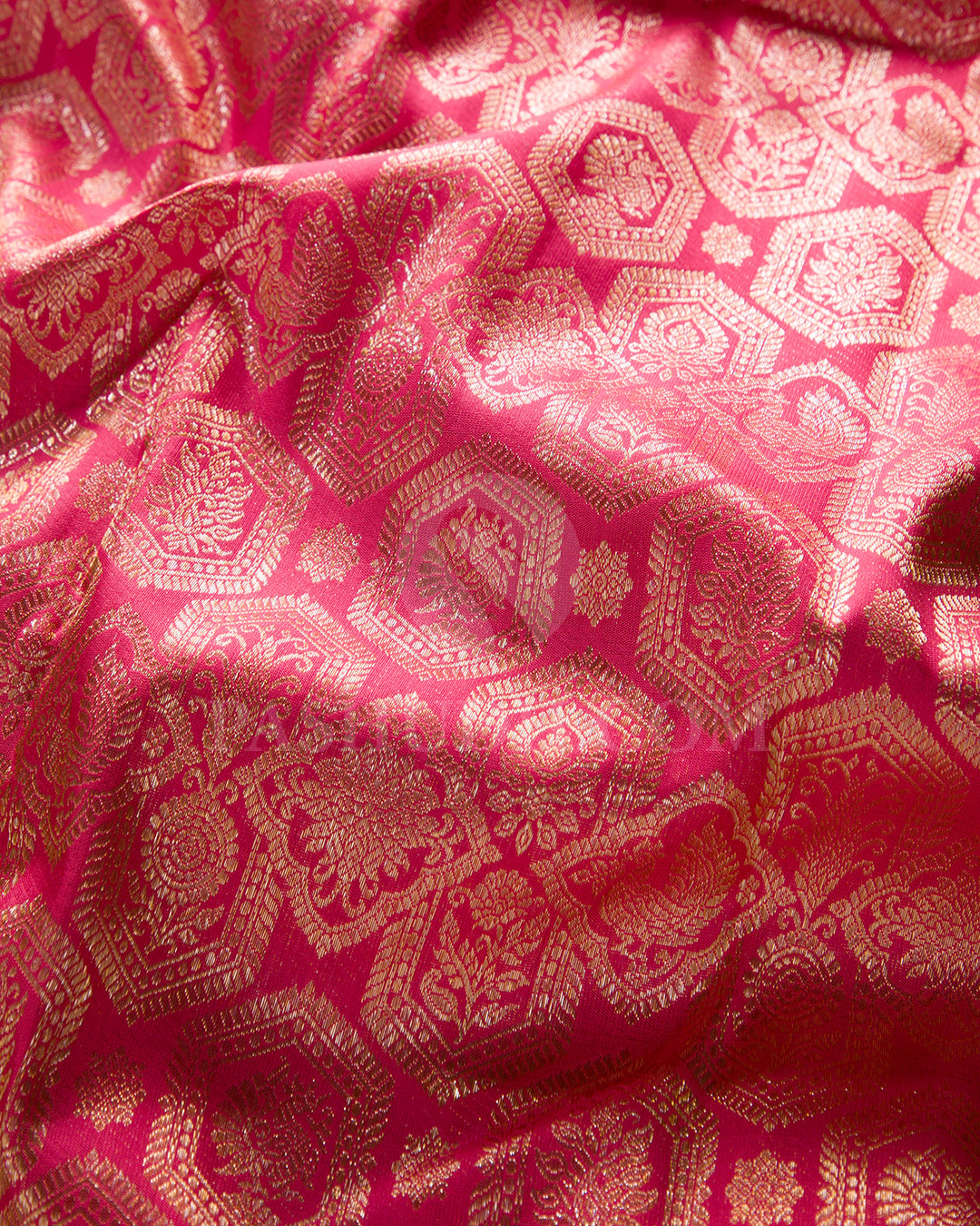 Watermelon Pink And Turquoise Blue Kanjivaram Silk Saree - S1308(A)