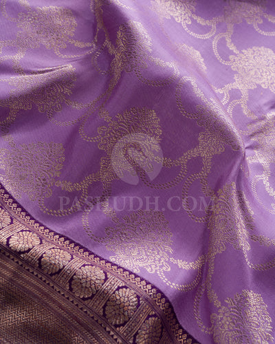 Lavender And Purple Kanjivaram Silk Saree - S1328(B)