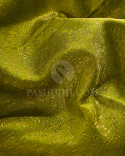 Pear Green and Red Pure Zari Kanjivaram Silk Saree - P175(A)