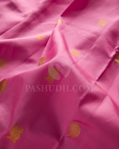 Baby Pink And Taupe Traditional Kanjivaram Silk Saree - SVJ58