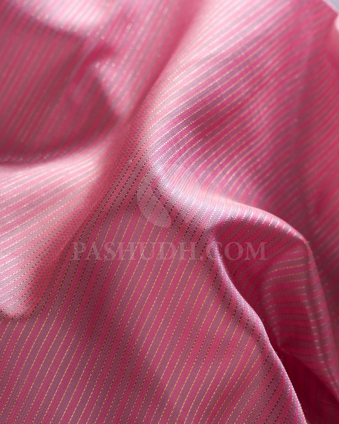 Baby Pink and Purple Kanjivaram Silk Saree - S1395(B)