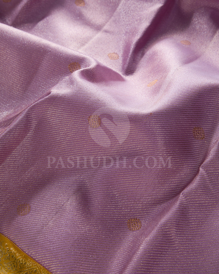 Lavender And Mango Yellow Kanjivaram Silk Saree - S1366(A)