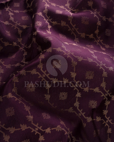 Wine And Maroon Kanjivaram Silk Saree - DJ342(A)