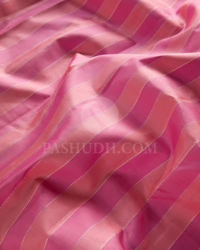 Pink, Peach And Taupe Borderless Traditional Kanjivaram Silk Saree - SVJ79