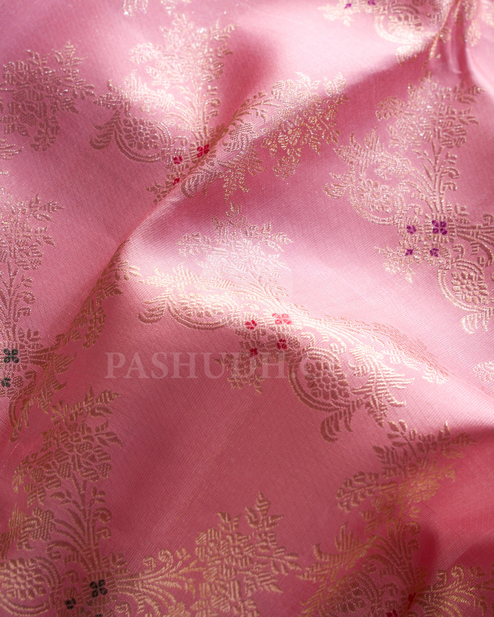 Baby Pink And Rani Pink Kanjivaram Silk Saree - S1093(E)