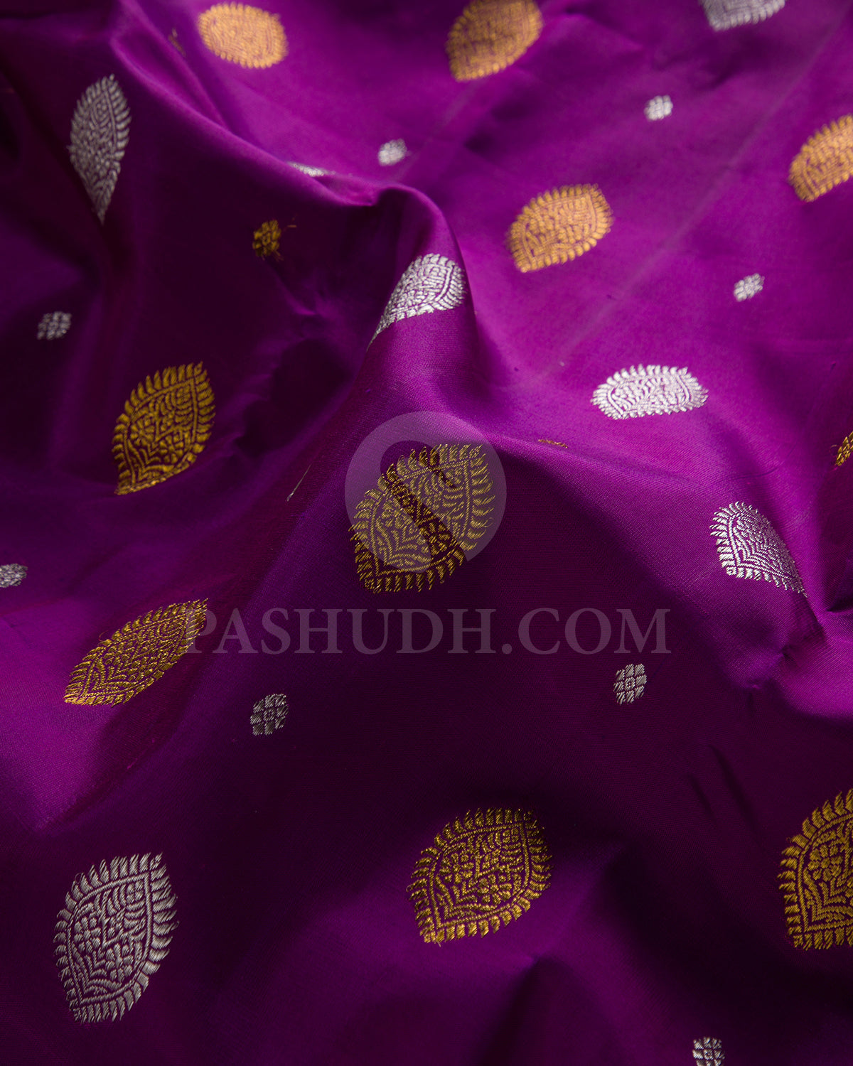 Violet And Sea Green Borderless Traditional Kanjivaram Silk Saree - SVJ60