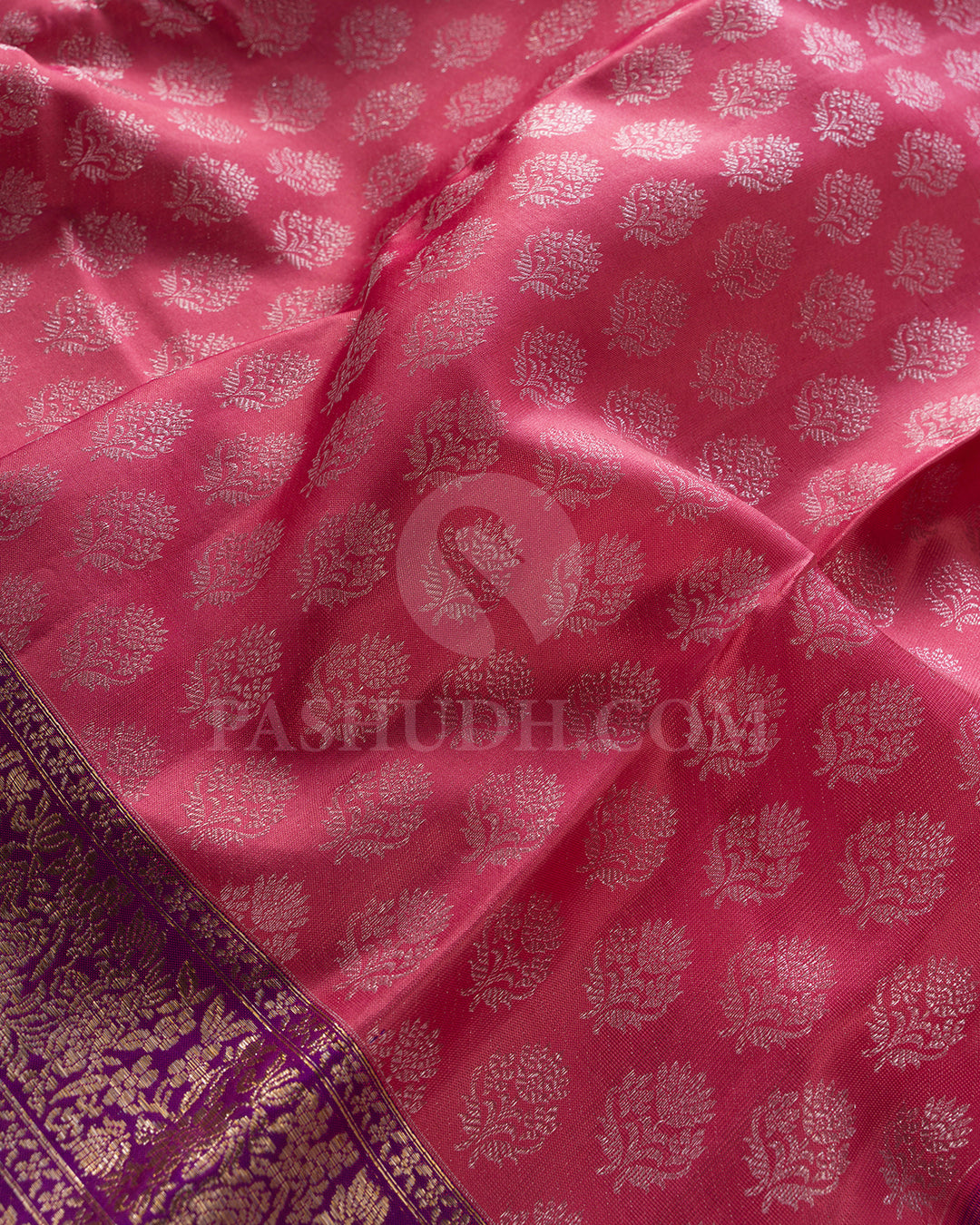 Baby Pink And Violet Kanjivaram Silk Saree -DT303(A)